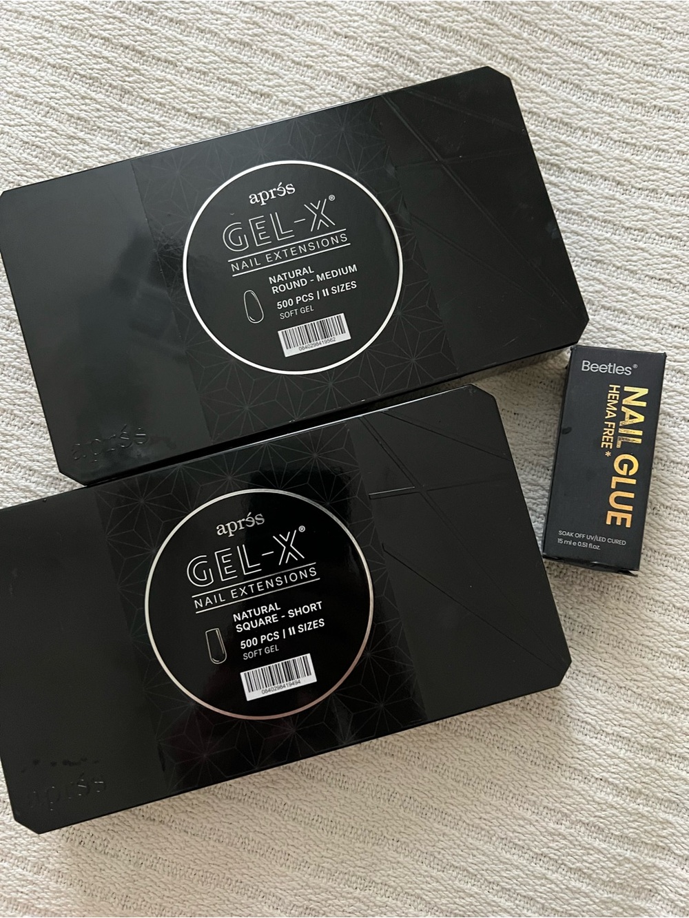 2 boxes Aprés GEL-X Nail Extensions 1000 pieces + soak off nail glue